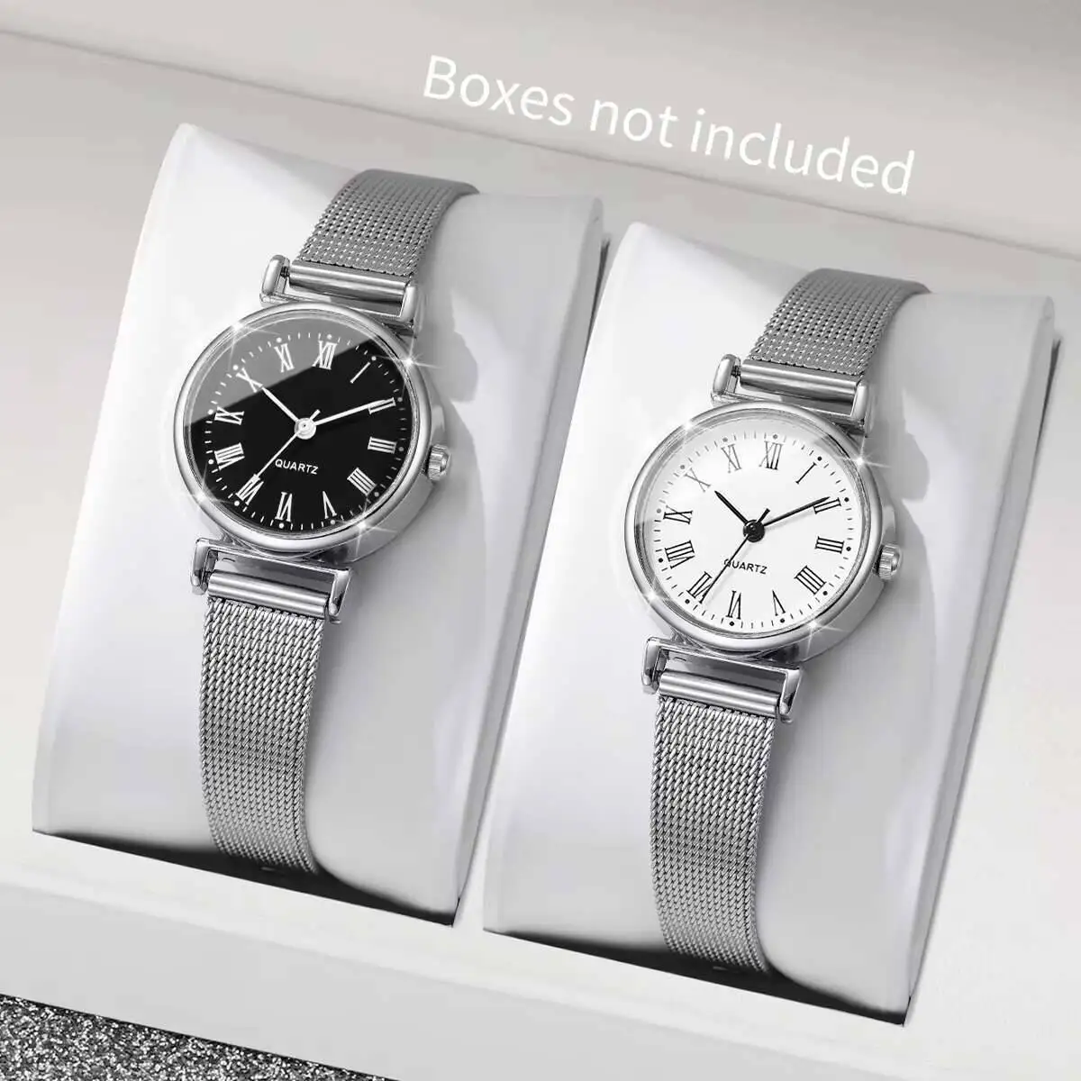 1/2PCS Fashion Women Watches C - Mesh Stainless Strap ulasan dan harga