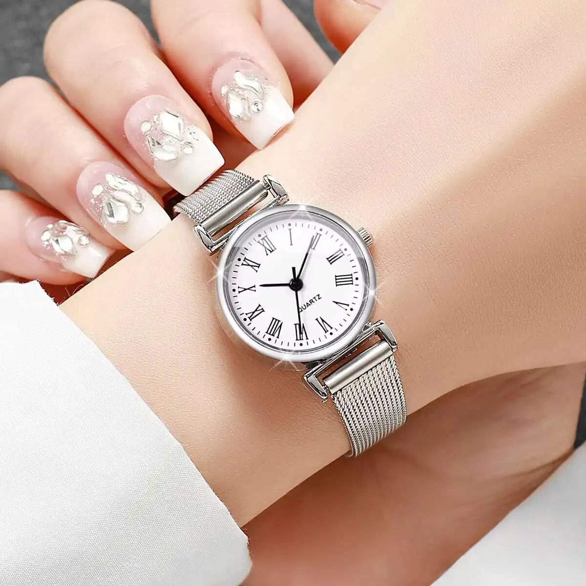 1/2PCS Fashion Women Watches C - Mesh Stainless Strap ulasan dan harga