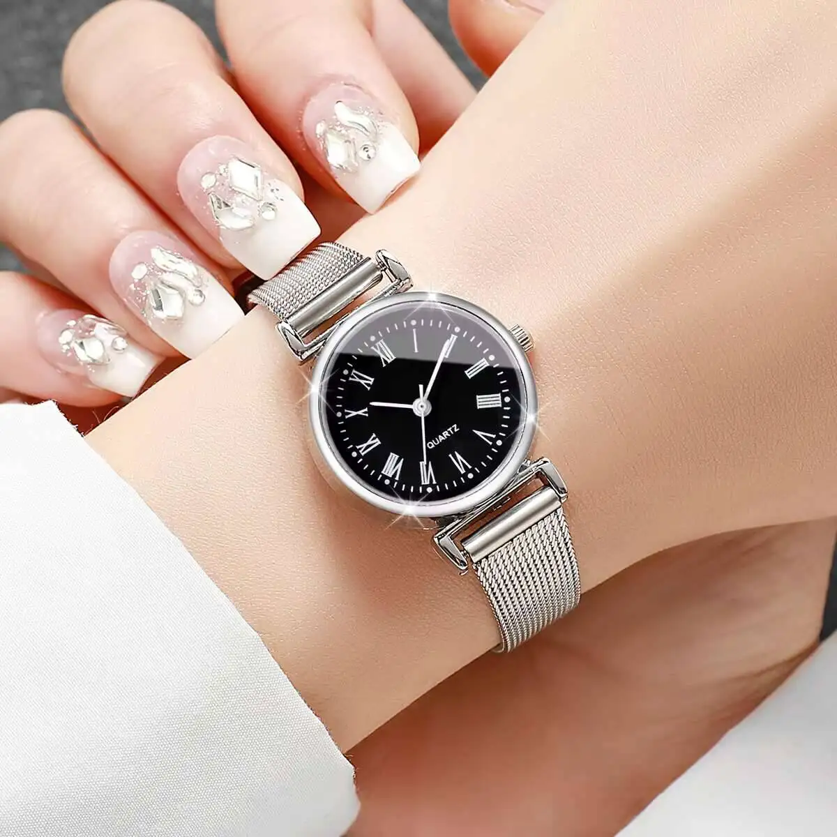 1/2PCS Fashion Women Watches C - Mesh Stainless Strap ulasan dan harga