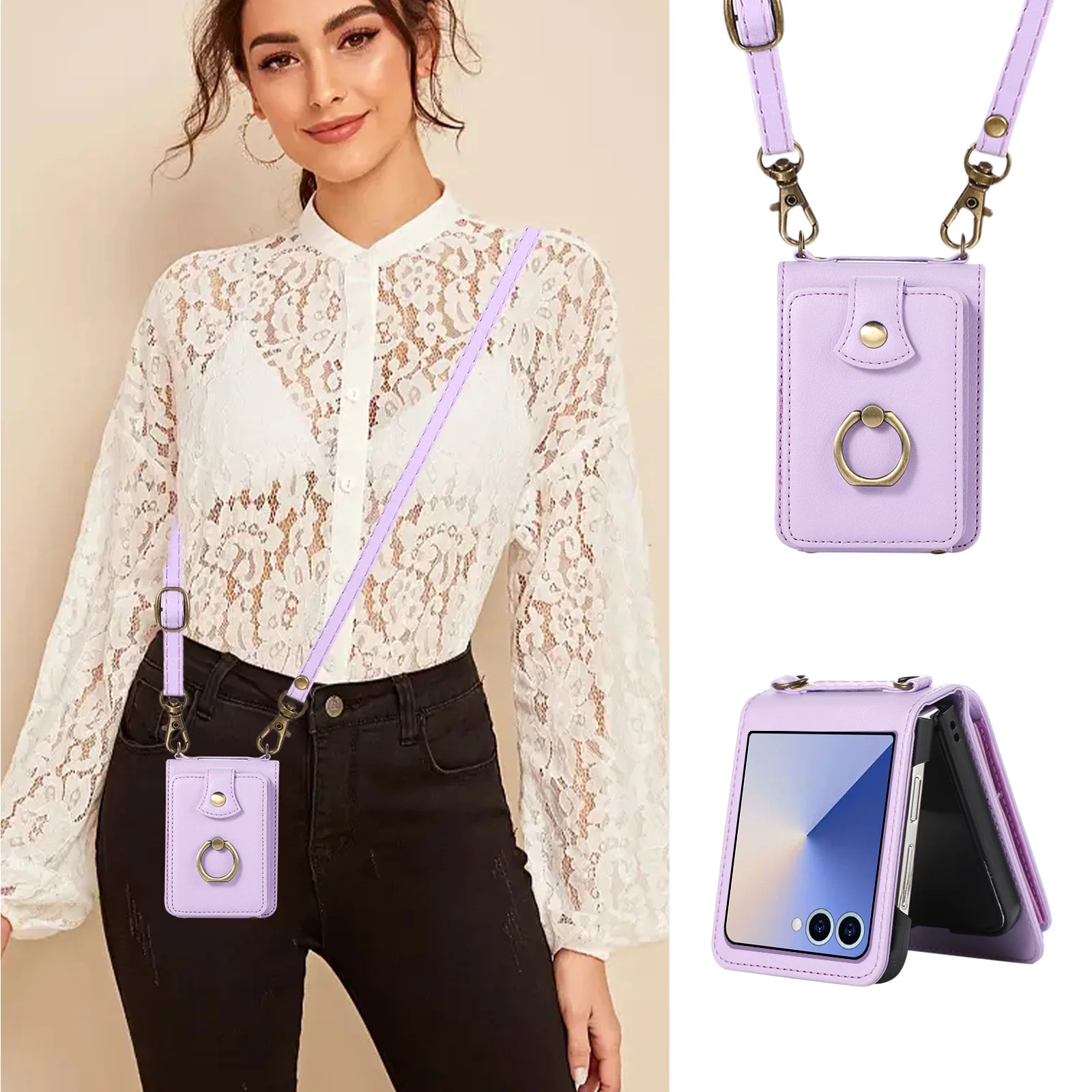 Leather Wallet Phone Case for  - Samsung Galaxy Strap ulasan dan harga