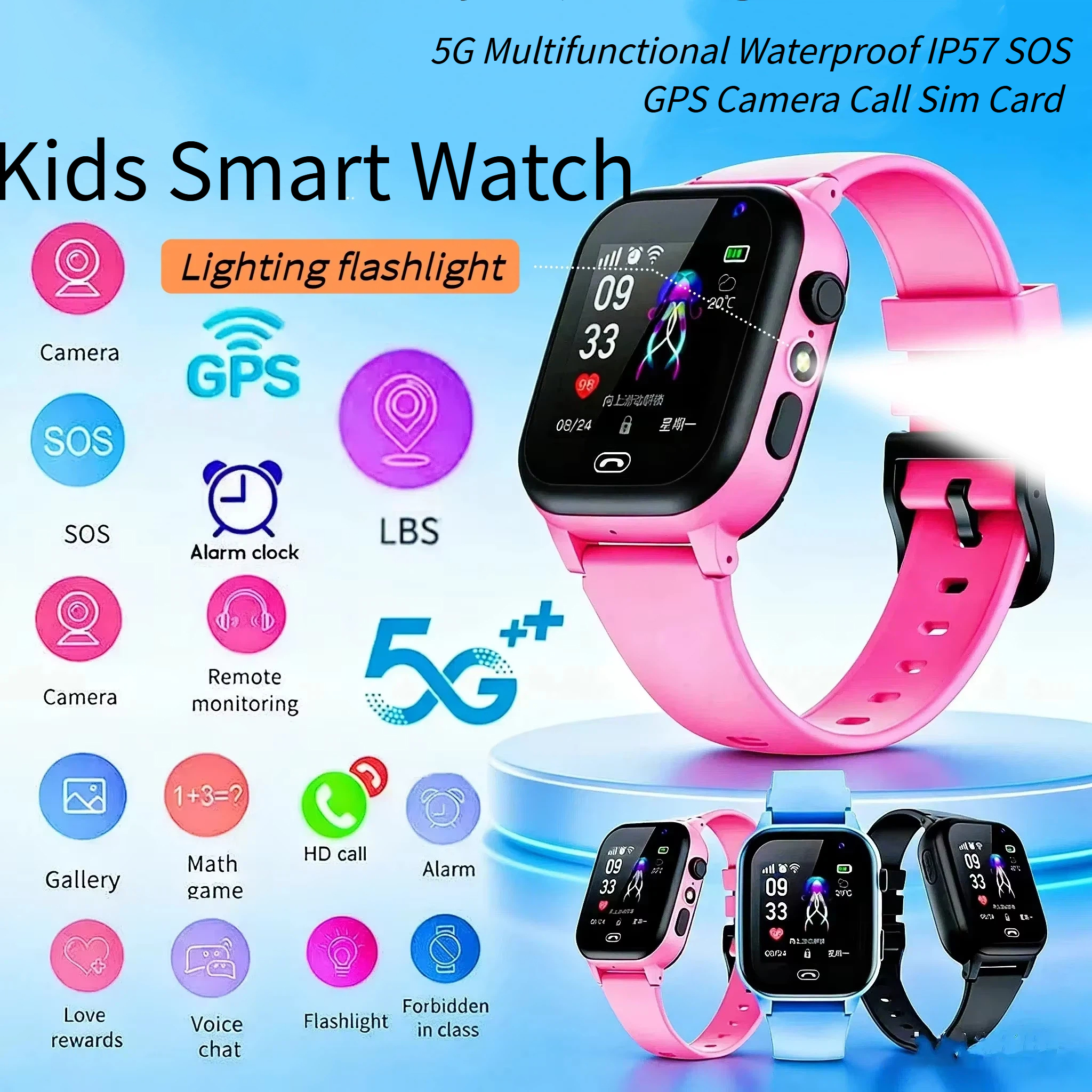 Lenovo Kids Smart Watch 5G GPS - Smartwatch Watches For Kid Boy With Gps ulasan dan harga
