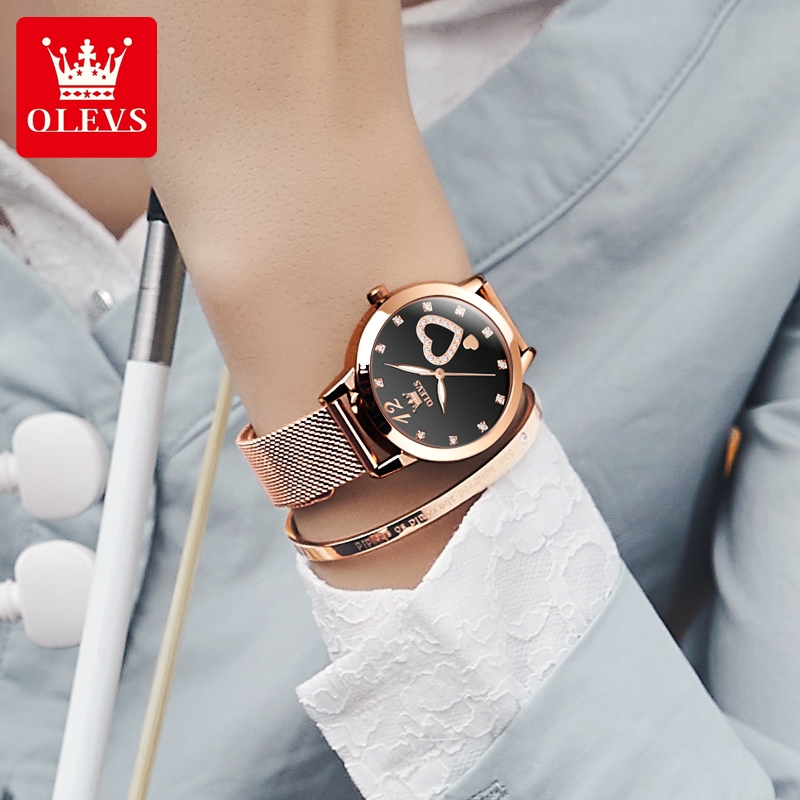 OLEVS Elegant Quartz Watch for - Mesh Stainless Strap ulasan dan harga