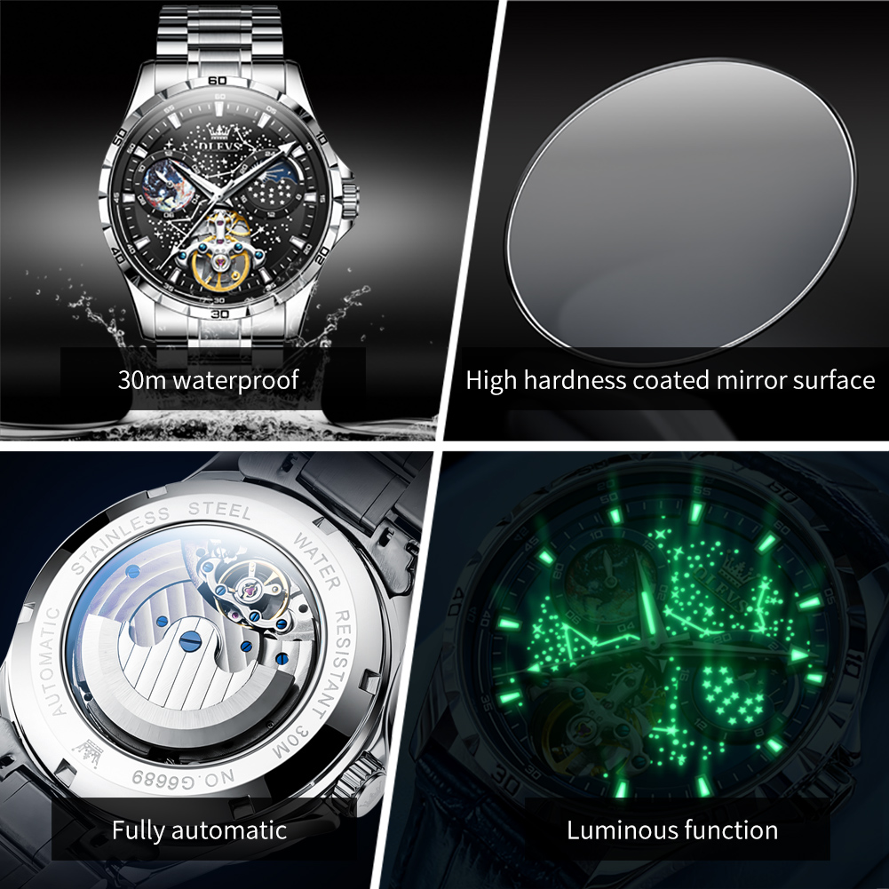 OLEVS 6689 Luxury Brand Moon P - Smartwatch Watches For Men Brands ulasan dan harga