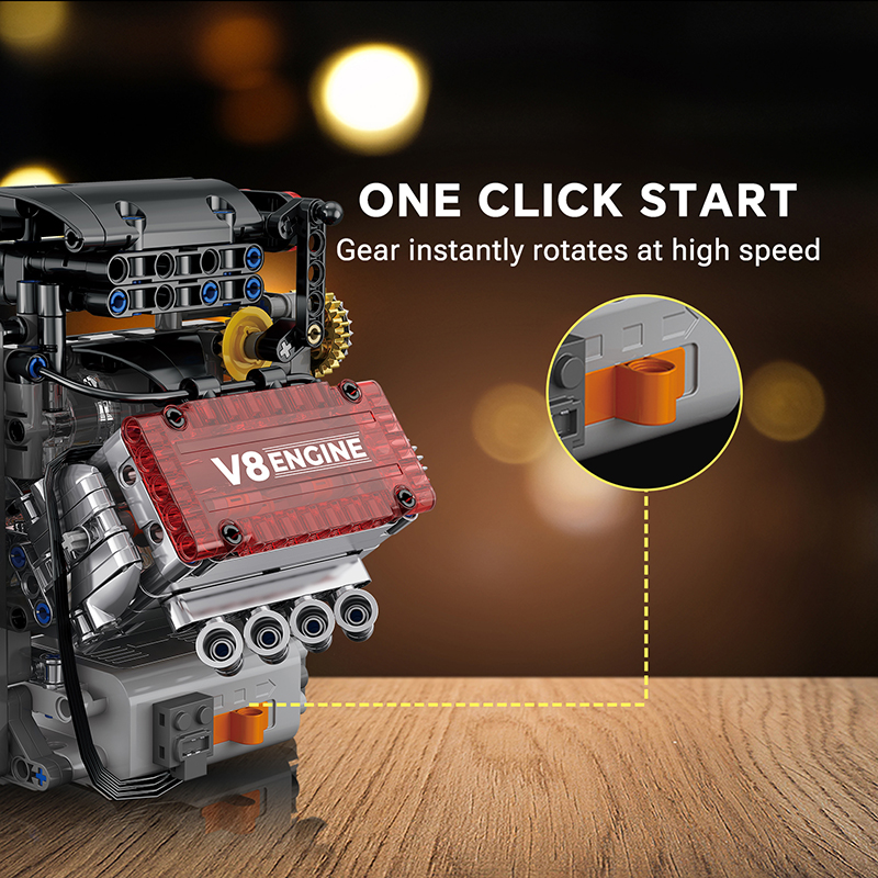 Brick V8 Engine Motorized Simu - Watch V8 ulasan dan harga