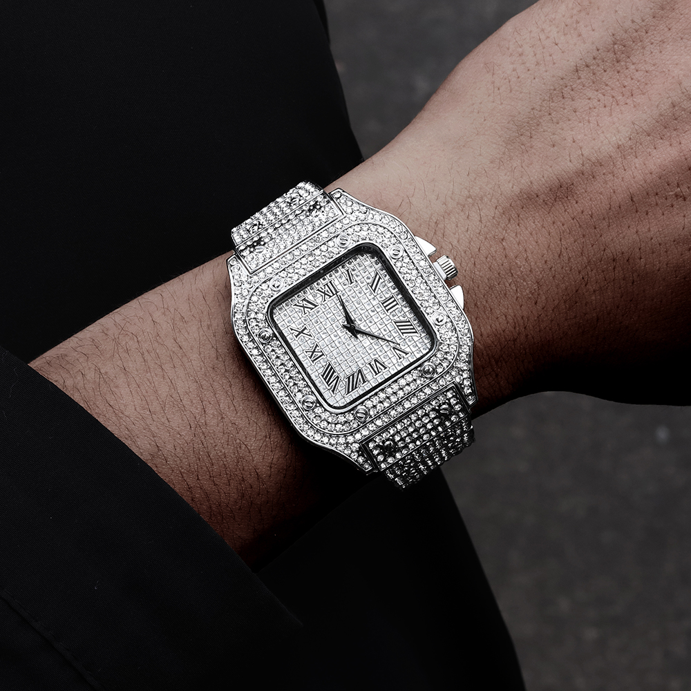 Luxury Moissanite Iced Out Wat - Minimalist Thin Watch ulasan dan harga