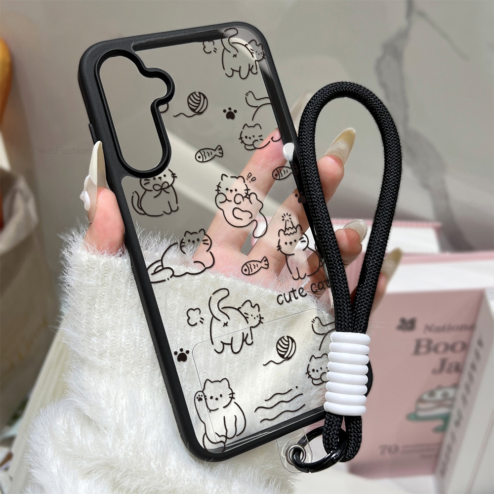 Cartoon Cat Phone Case For Sam - Samsung Galaxy Strap ulasan dan harga