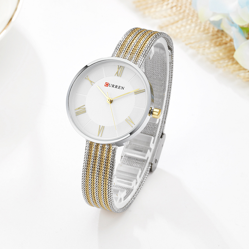 CURREN 9020 Small Dial Quartz  - Mesh Stainless Strap ulasan dan harga