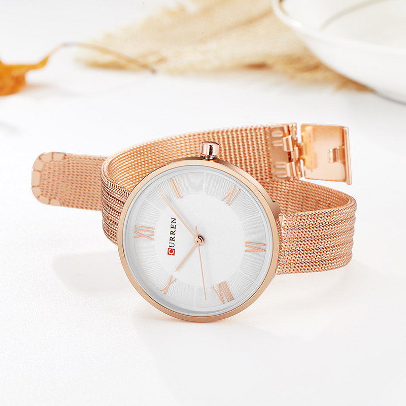 CURREN 9020 Small Dial Quartz  - Mesh Stainless Strap ulasan dan harga