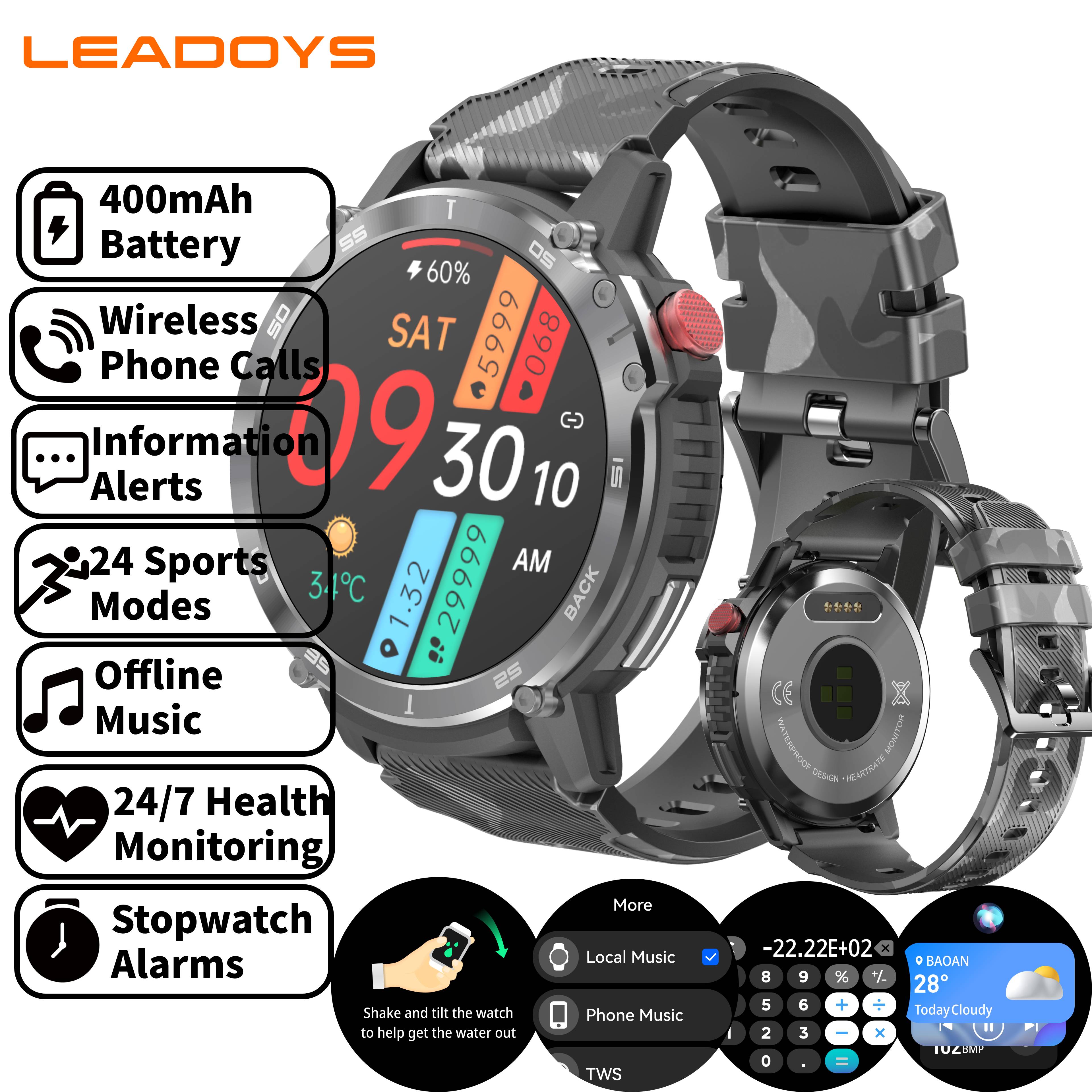 LEADOYS Smart Watch with Off-l - Smartwatch Online Watches For Men ulasan dan harga