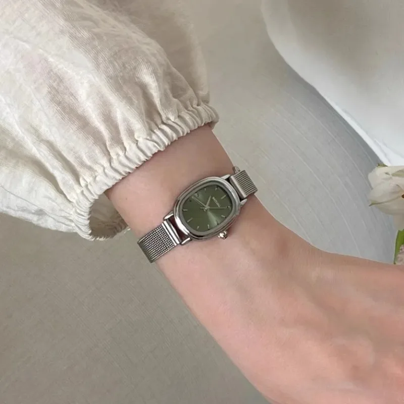 Small Oval Dial Green Watch Si - Minimalist Thin Watch ulasan dan harga
