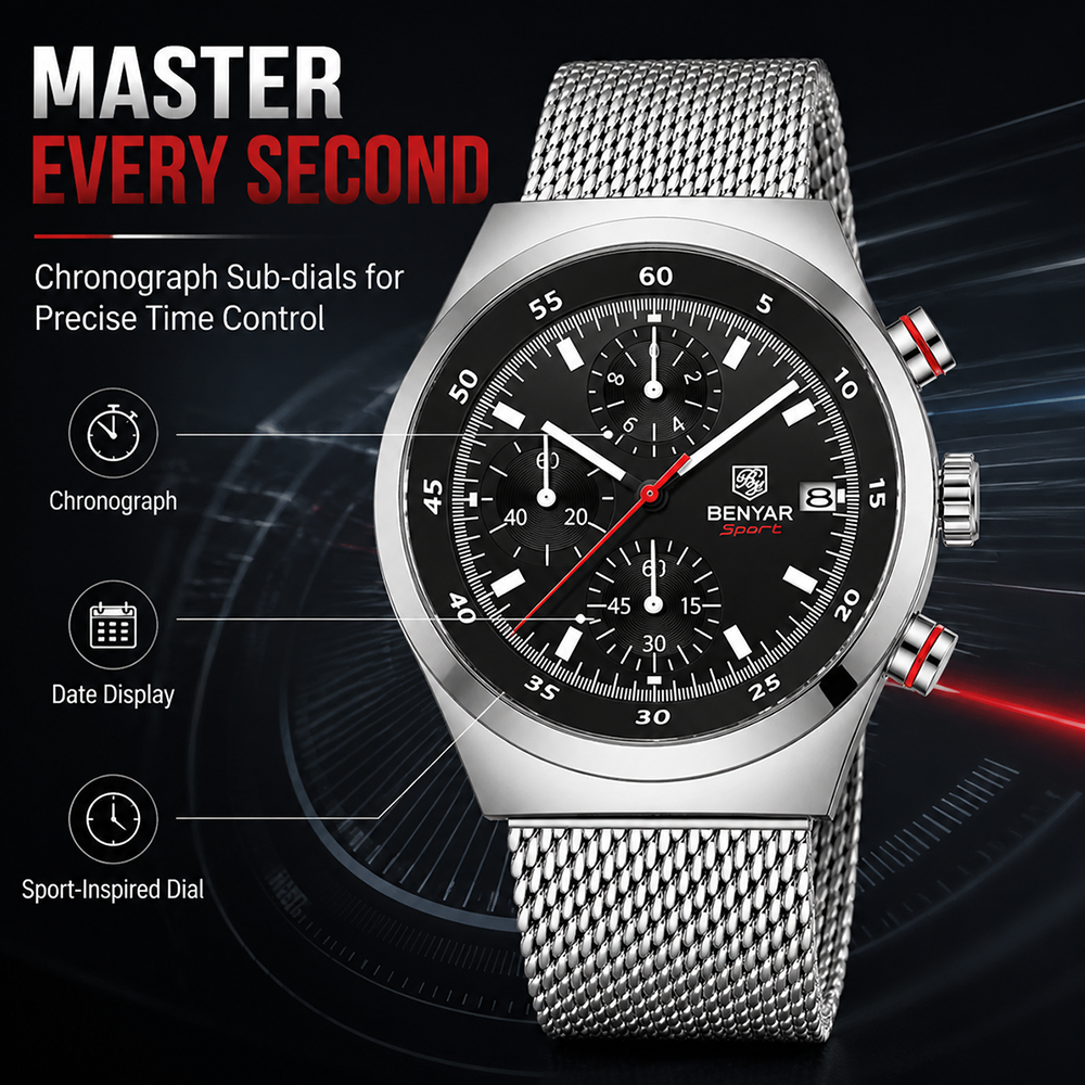 BENYAR Top Luxury Brand Men's  - Mesh Stainless Strap ulasan dan harga